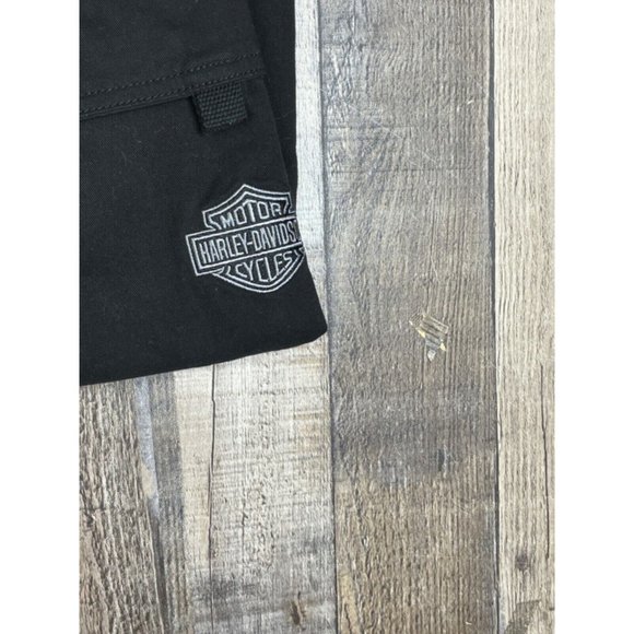 Harley Davidson Men 36 x 34 Work Pants Cargo Rugged Black Biker Motorcycle Logo - Picture 4 of 7